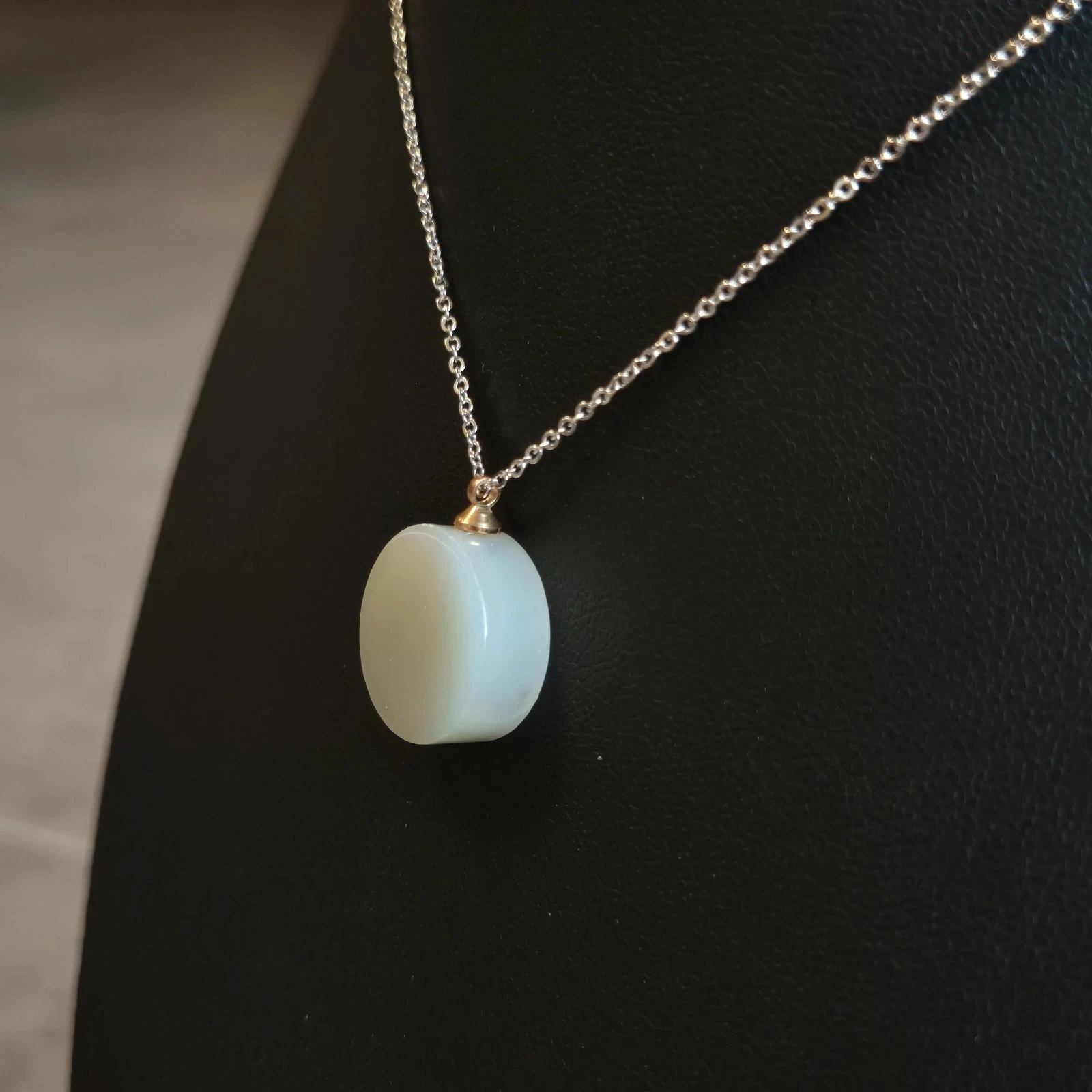 Pingente de jade nefrita natural não tratado com corrente – photo 11